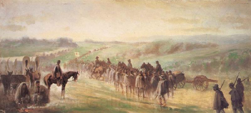 Forbes, Edwin Marching in the Rain After Gettysburg Spain oil painting art
